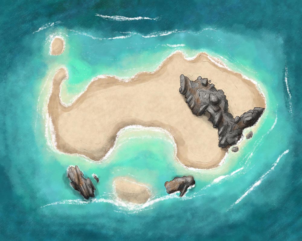 Desert Island and Sea Cave