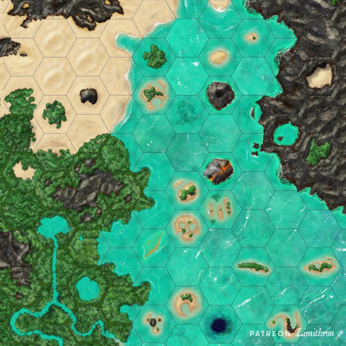 Tropical Hex Tiles