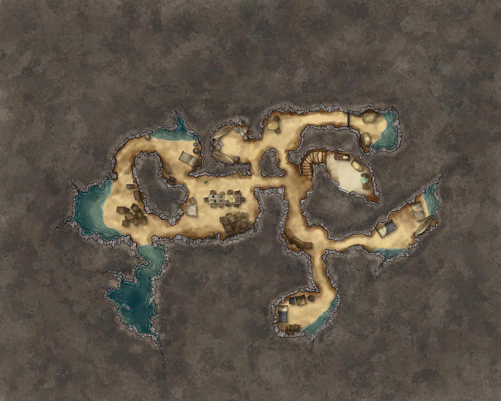 Desert Island and Sea Cave