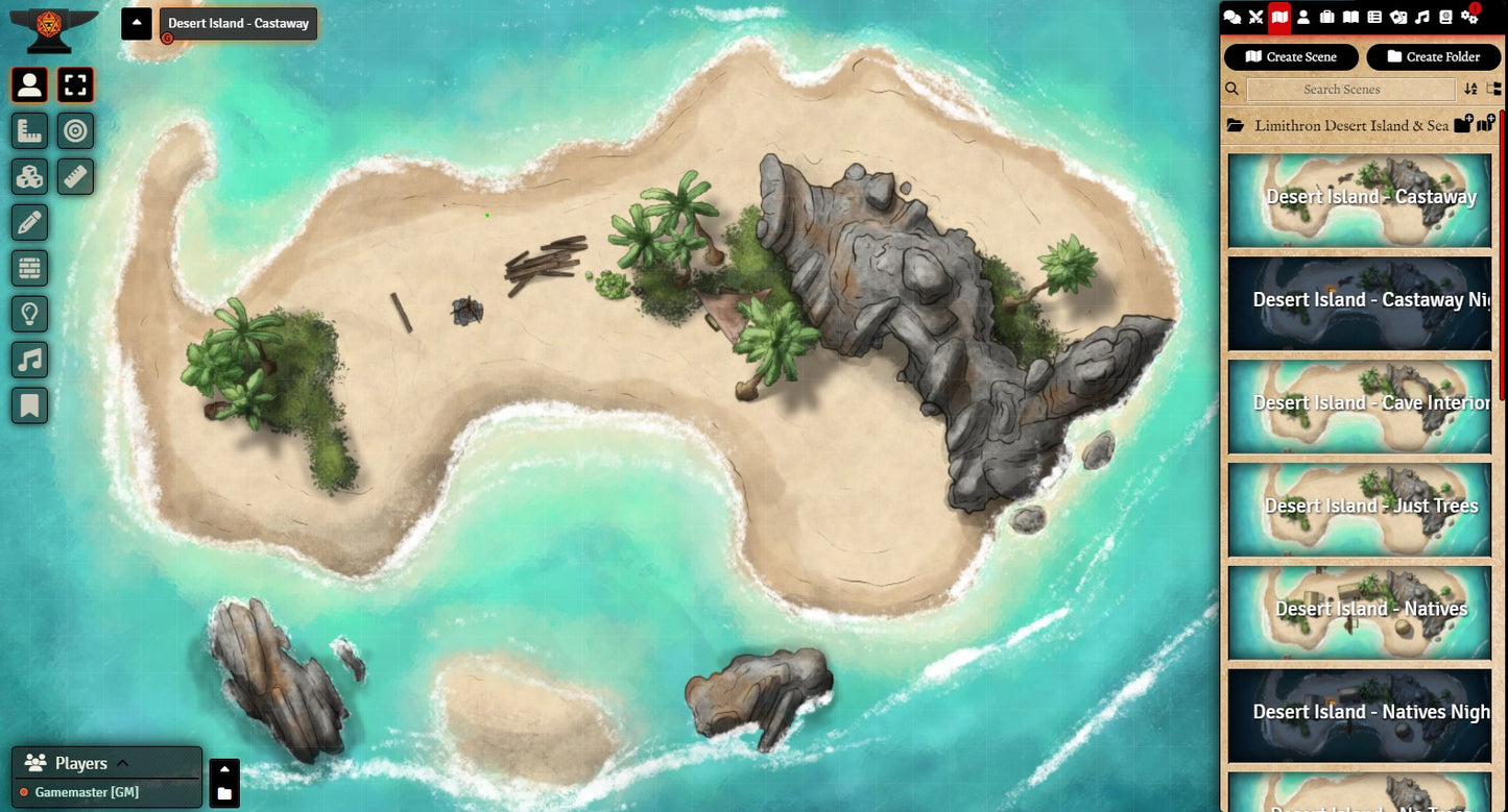 Desert Island and Sea Cave
