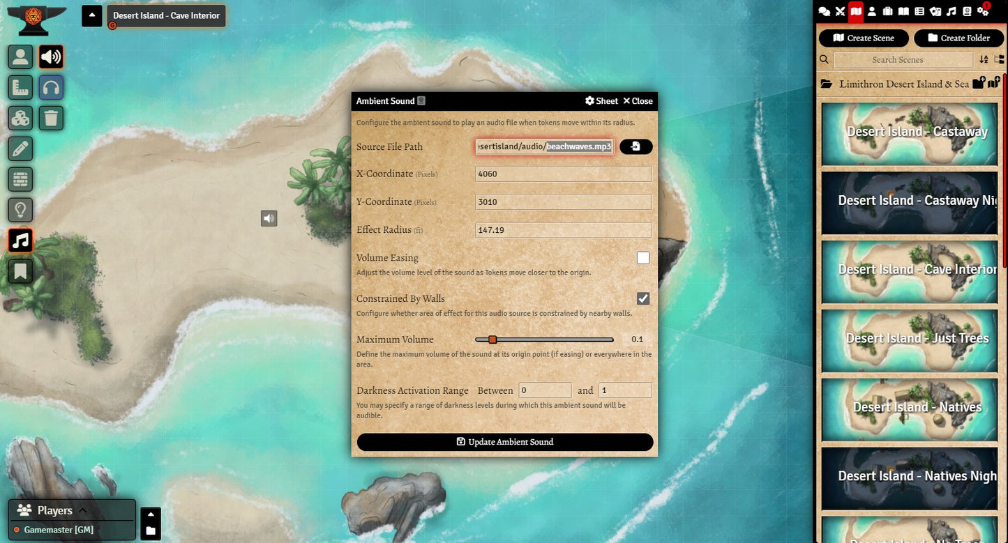 Desert Island and Sea Cave