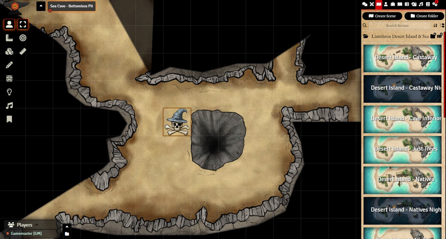 Desert Island and Sea Cave