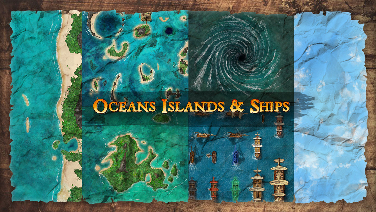 Ocean, Islands, and Sailing Ships