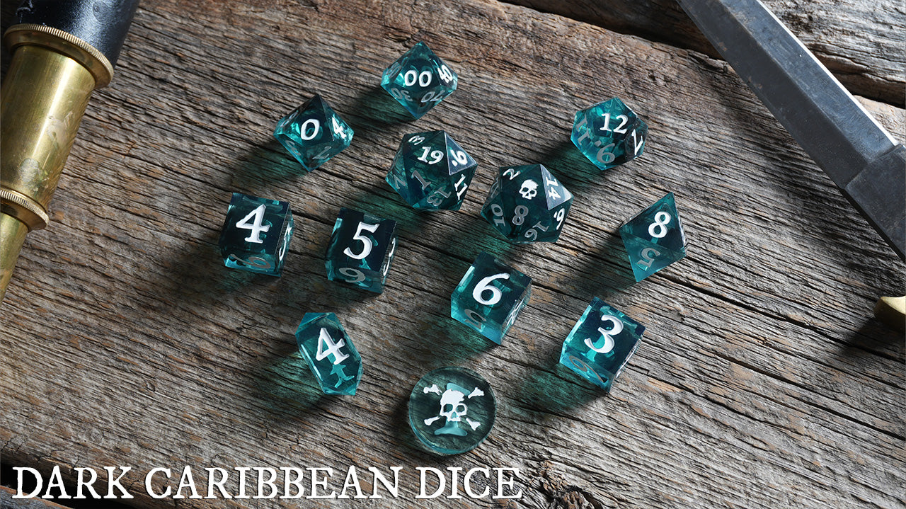 Resin Dice - Dark Caribbean 12pc