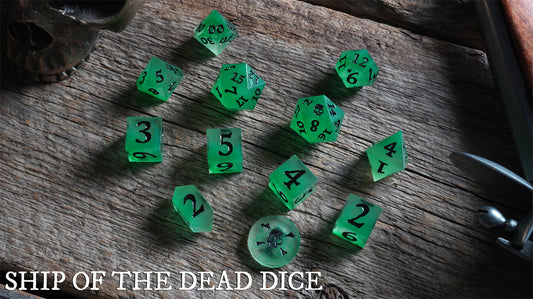 Resin Dice - Ship of the Dead 12pc - Glow in the Dark
