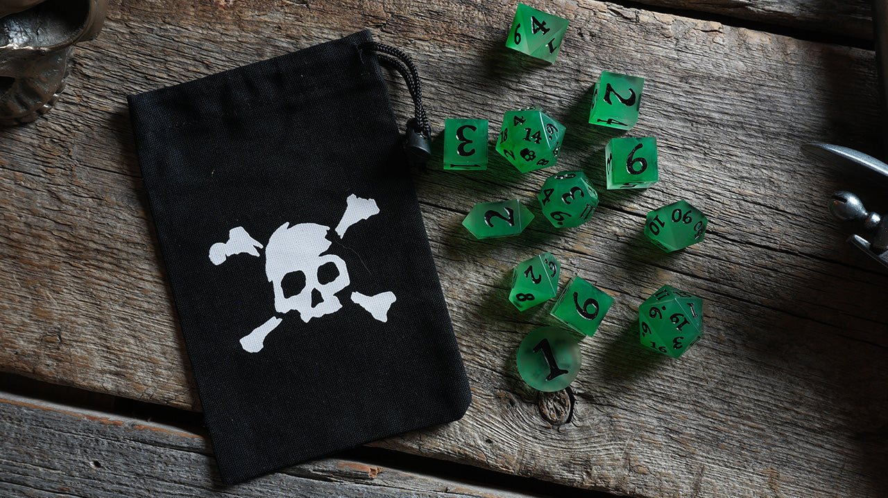 Resin Dice - Ship of the Dead 12pc - Glow in the Dark