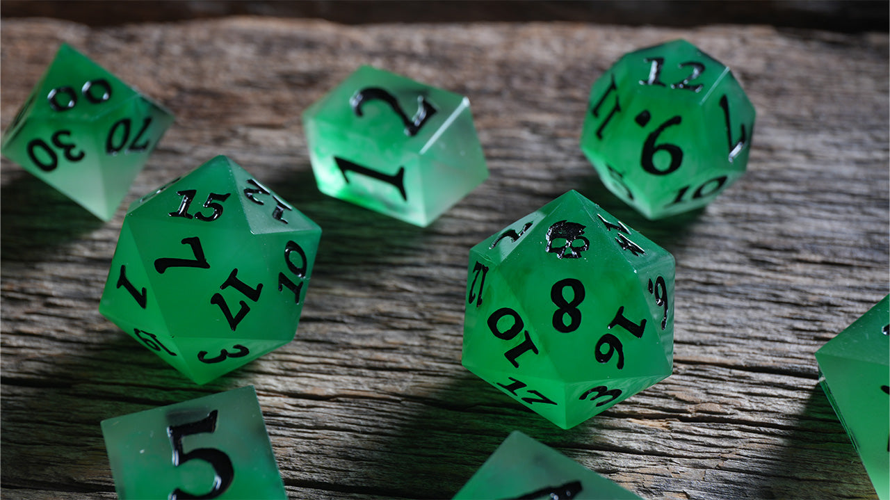 Resin Dice - Ship of the Dead 12pc - Glow in the Dark