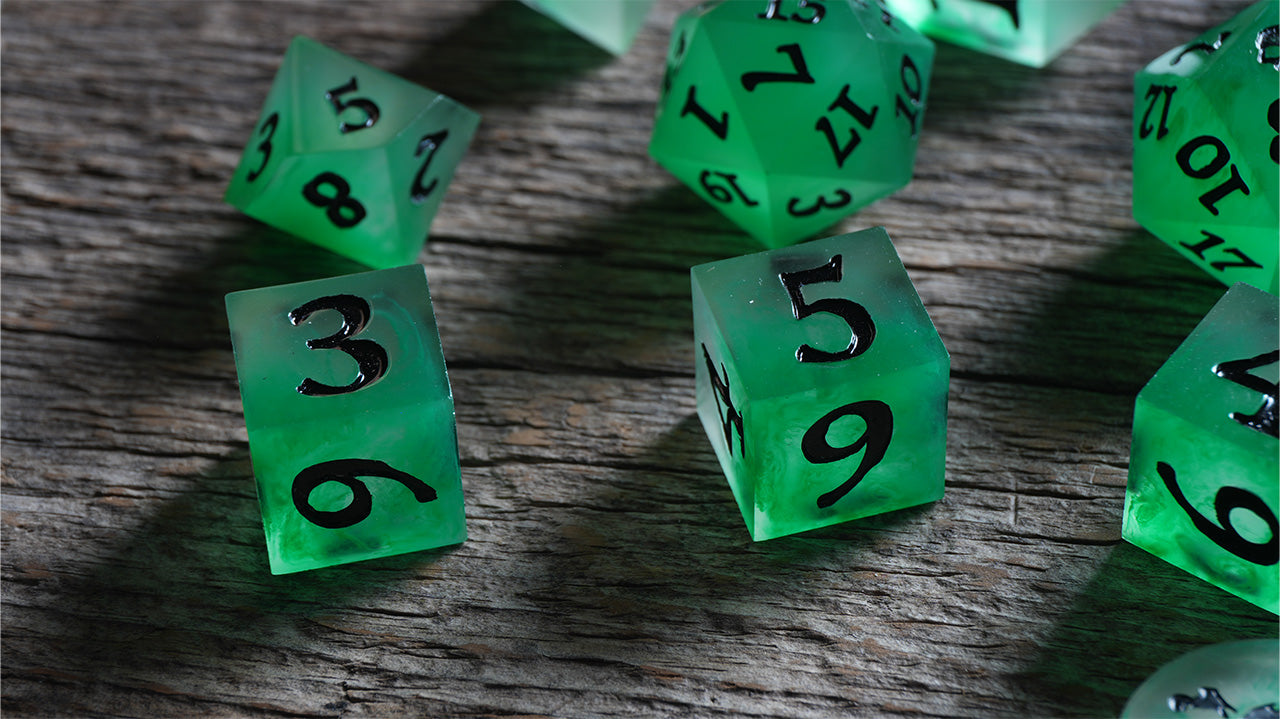 Resin Dice - Ship of the Dead 12pc - Glow in the Dark