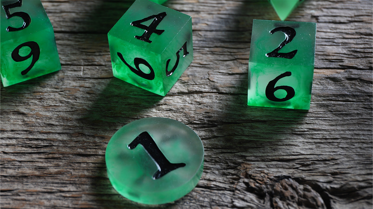 Resin Dice - Ship of the Dead 12pc - Glow in the Dark